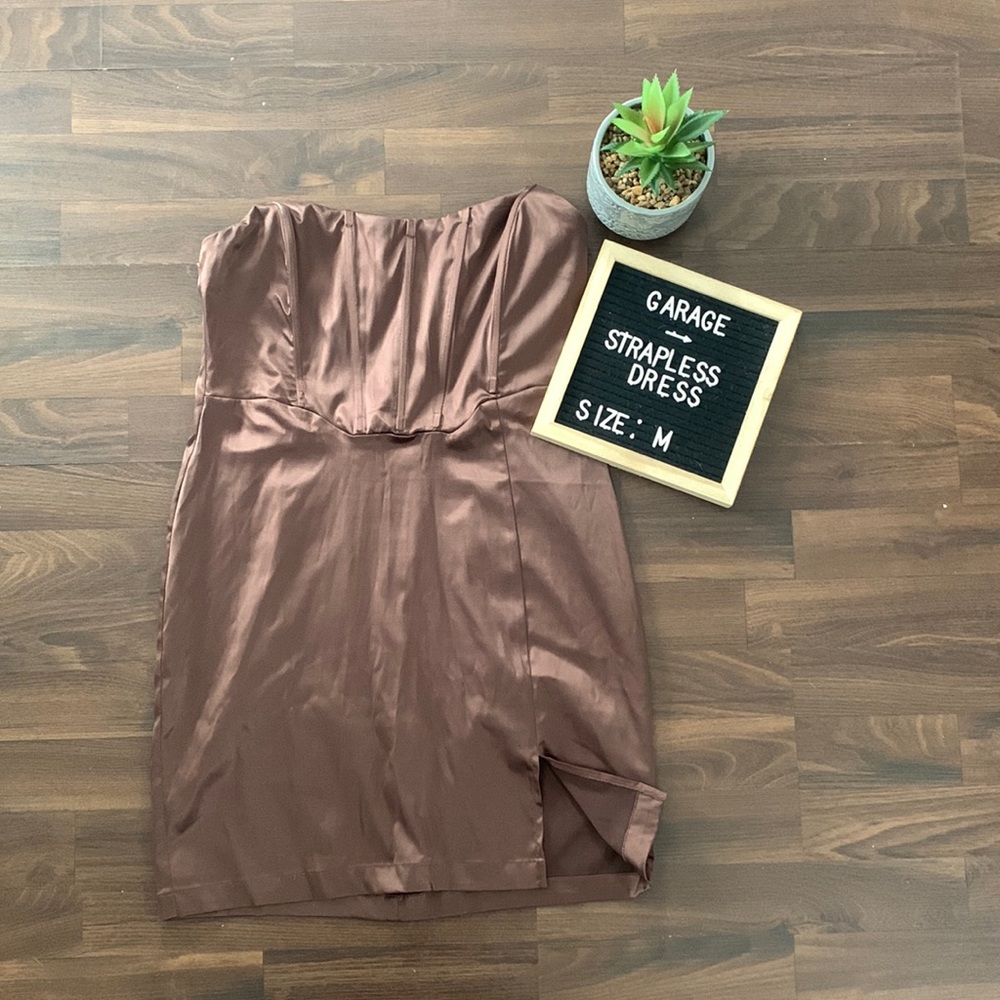 Garage Silk Strapless Corset Dress